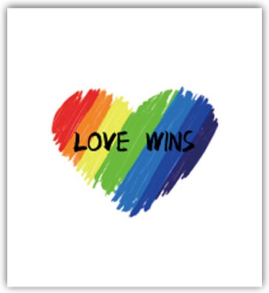   | Body Tatoo Love Wins - Heart (4,5 * 4 cm) | Tijdelijke Tattoeage | Body Tattoo | Pride | Rainbow | Pride Tattoo | Rainbow Tattoo | One Love